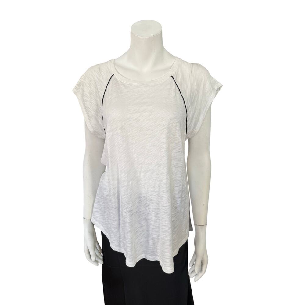 ATM Anthony Thomas Melilio Shirt Women's Medium 100% Cotton White Short Sleeve